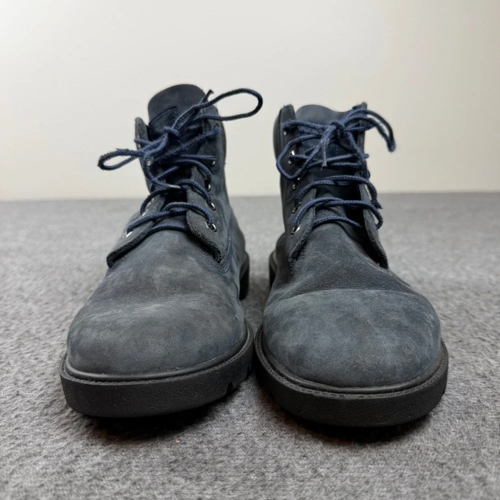 Timberland 6 Inch Boots Boys 6.5 Navy Blue Nubuck Waterproof A10KO